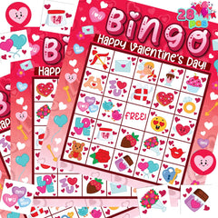 JOYIN front view of Valentine bingo pack showing complete set and benefit easy party setup