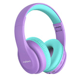 JoySpark purple front view showing over-ear design and kid-friendly look