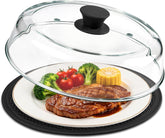 JPPSUJJ glass cover front view showing clear heat-resistant shield and benefit of splash protection