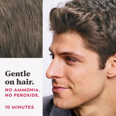 JUST FOR MEN showing targeted temple touch-up for natural coverage