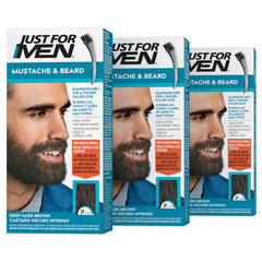 Just For Men front packaging showing Deep Dark Brown shade and benefits