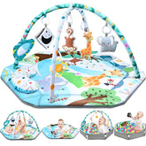 Jyusmile front view forest theme mat showing full play gym benefits