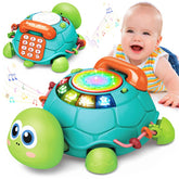 Jyusmile turtle front view showing lights and movement to entice crawling