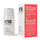 K18 front packaging bottle showing product and quick use benefit