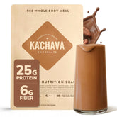 Ka'Chava front tub showing chocolate label and serving information for convenience
