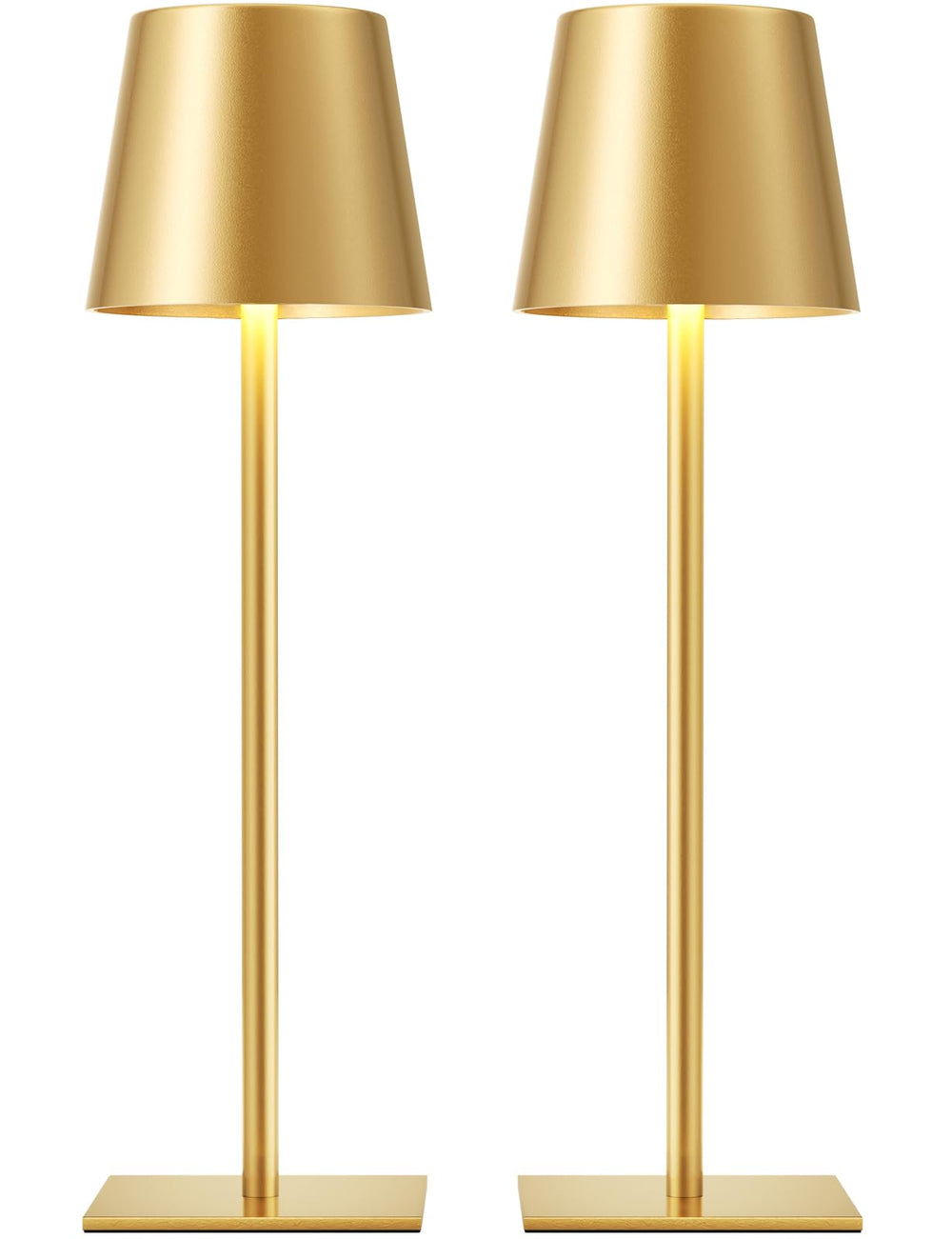 Kakanuo gold front view showing sleek cordless lamp and modern design benefit: flexible placement