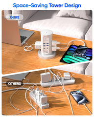 kakyanill close-up of AC outlet spacing showing room for bulky adapters benefit: prevents blocking adjacent plugs