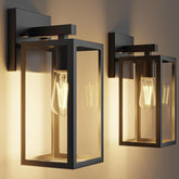 Kalium front view of matte black wall sconce showing sturdy exterior benefit