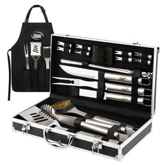 Kaluns aluminum case front view showing organized 21-piece kit and easy transport