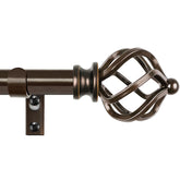 KAMANINA front view of bronze curtain rod showing full decorative length and benefit