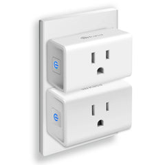 Kasa Smart EP10 front view showing compact plug that preserves adjacent outlet