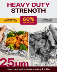 katbite foil on grill wrapped around vegetables, protects and retains juices