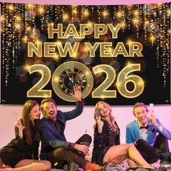 KatchOn banner used as a photo booth backdrop with guests capturing celebratory pictures