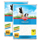 Kaytee front packaging showing 100 L white bedding for easy storage and quick use