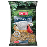 Kaytee front packaging showing 10 lb No Mess Peanut blend and tidy feeding benefit