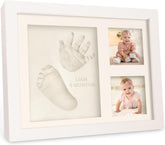 KeaBabies front view Alpine White frame showing finished keepsake and benefit display-ready