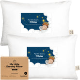 KeaBabies front packaging showing two toddler pillows for easy storage benefit