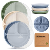 KeaBabies slate plate front view showing clean design and durable silicone benefit