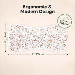 KeaBabies flat figure-8 burp cloth showing full shoulder coverage benefit
