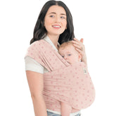 KeaBabies front view of pink daisies wrap showing full length and pattern benefit