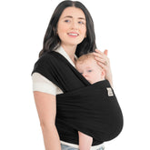 KeaBabies wrap front view showing sleek black design and secure fit