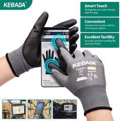 Kebada W1 touchscreen fingertip detail on glove enabling phone and tablet use without removal