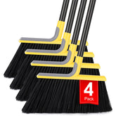 KeFanta front view of four brooms pack showing heads and handles, fast area coverage