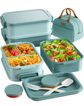 KEMETHY front view of stackable bento box showing neat organization