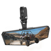 KEMIMOTO front view of mirror showing wide reflective surface and compact housing benefit clear sightlines
