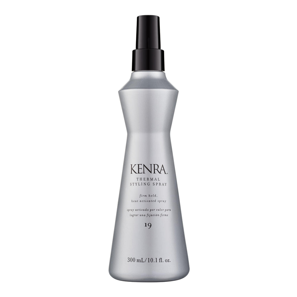 Kenra front label showing product name and benefits for heat protection