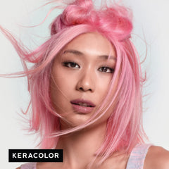 KERACOLOR being applied to dry hair to maximize pigment deposit and vivid color