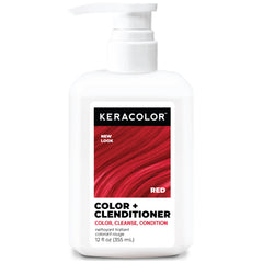 KERACOLOR front bottle showing red clenditioner benefits shine