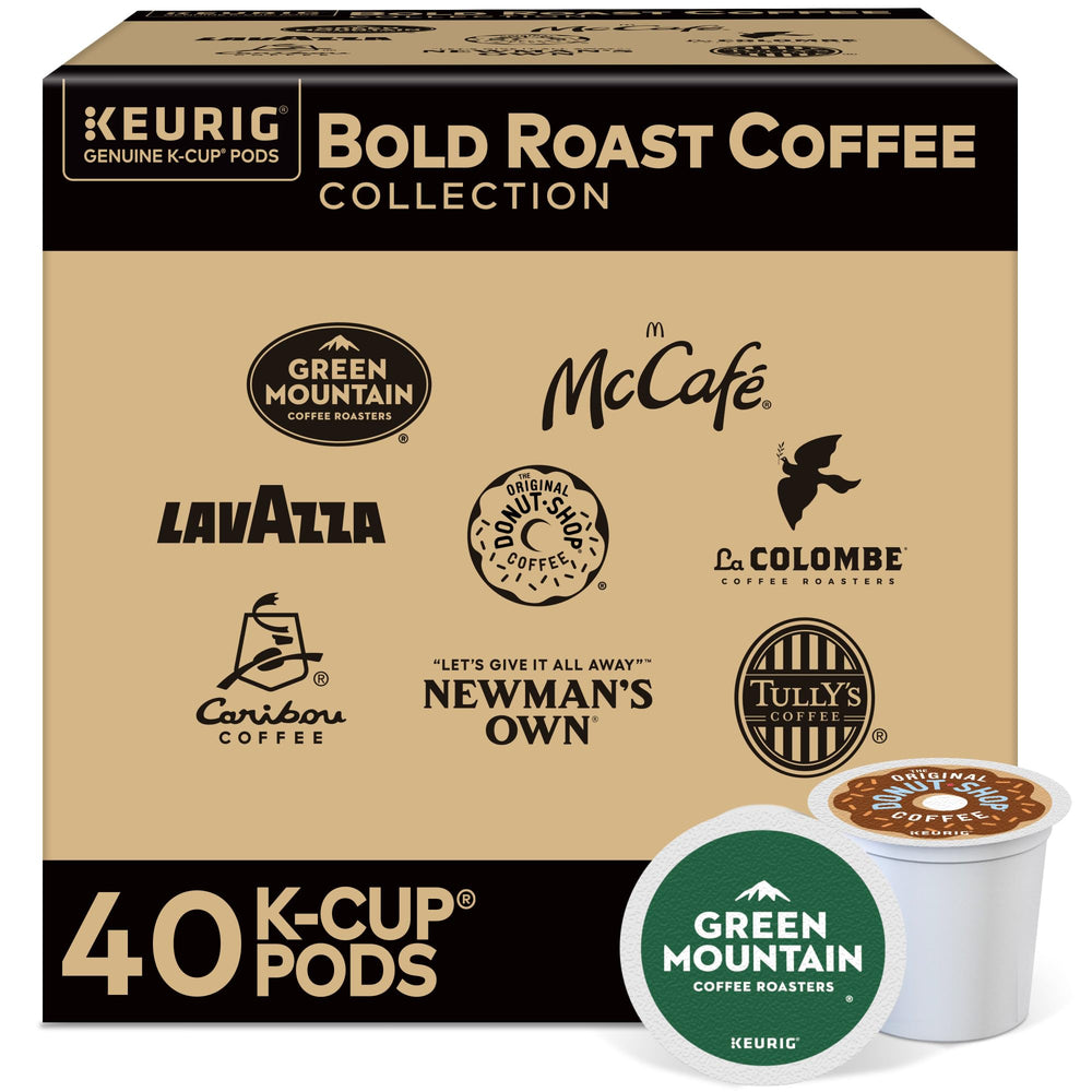 Keurig bold pack front view showing 40-count assortment and bold roast promise