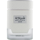 Khadlaj Shiyaaka Snow front bottle showing elegant design and confidence
