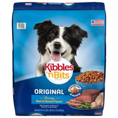 Kibbles 'n Bits front of bag showing brand and size for easy identification