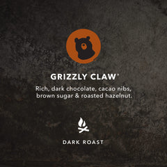 Kicking Horse whole bean close-up highlighting dark roast texture and rich aroma benefit