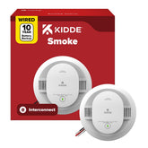 Kidde front view of detector showing compact profile and clear alarm benefit