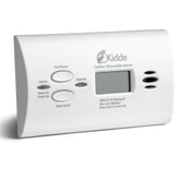 Kidde CO detector front view showing digital readout and LEDs for clear monitoring