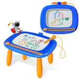 Kikidex front view dark blue easel showing whole board and frame for creative play