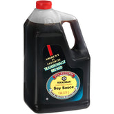Kikkoman one-gallon bottle front view showing brand and convenience benefit