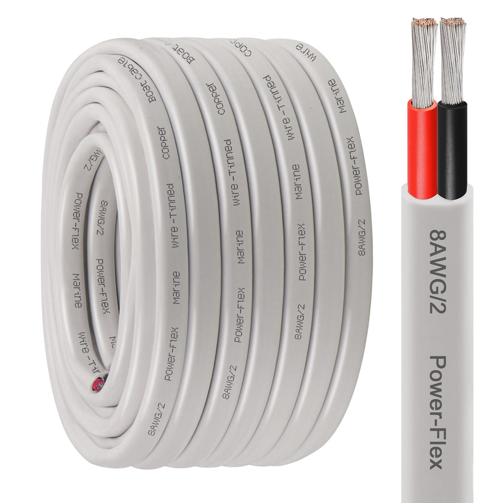 Kimbluth front packaging of 8/2 marine wire showing brand and length benefit