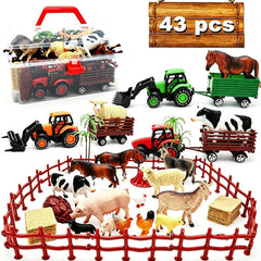 Kimicare front display showing full farm set and tractors, encourages imaginative play