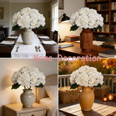 Kimura's Cabin hydrangeas in vase on living room table adding lasting elegance