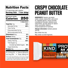 Unwrapped KIND MAX bar with visible chocolate and peanut layers for on-the-go energy