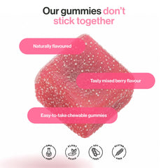 kindnature two gummies on a spoon showing correct serving convenience