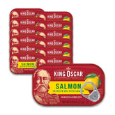 King Oscar front can showing lemon olive oil and benefit of ready-to-eat convenience