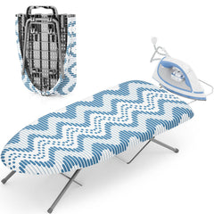 KINGBOARD front view of tabletop ironing board showing stable stance and compact size
