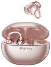 Kinglucky front view of clip-on earbuds showing sleek profile and comfort