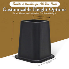 Kings Brand Furniture stacked risers side profile showing modular height options