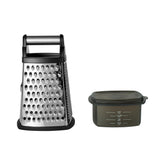 KitchenAid front view of black box grater showing all four sides and handle, precise performance